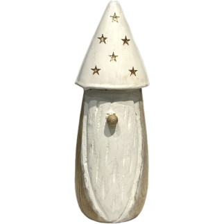 Tomte Trä Natur Avlång Spetsig mössa 21 cm