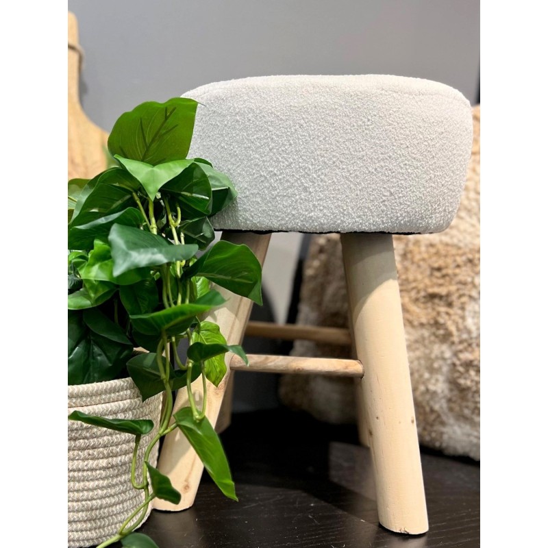 Pall Vit/Trä 39x41 cm